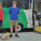 puppy, bus, driver, volunteer