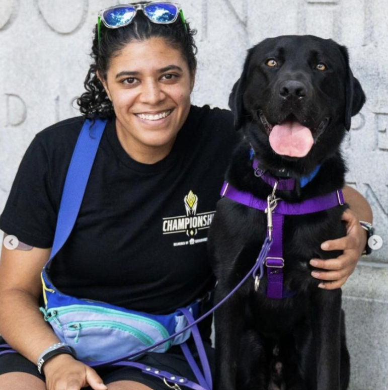 Kris & her service dog, Ziggy