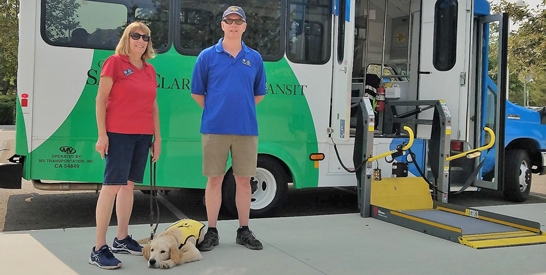 puppy, bus, driver, volunteer